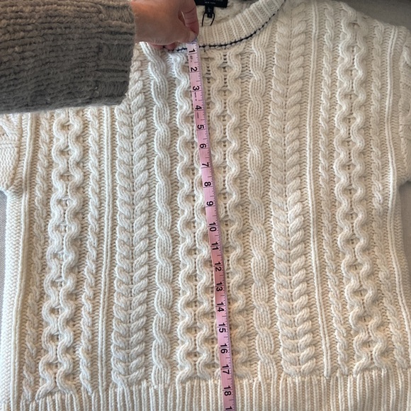 NWT ivory/navy RAG & BONE Brighton Aran sweater - Picture 10 of 10